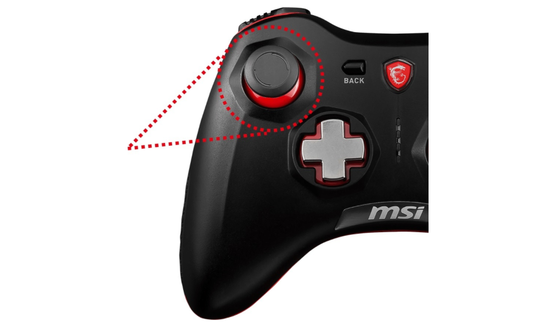 Tay cầm chơi game không dây MSI Force GC30 có độ chính xác cùa cần analog tốt